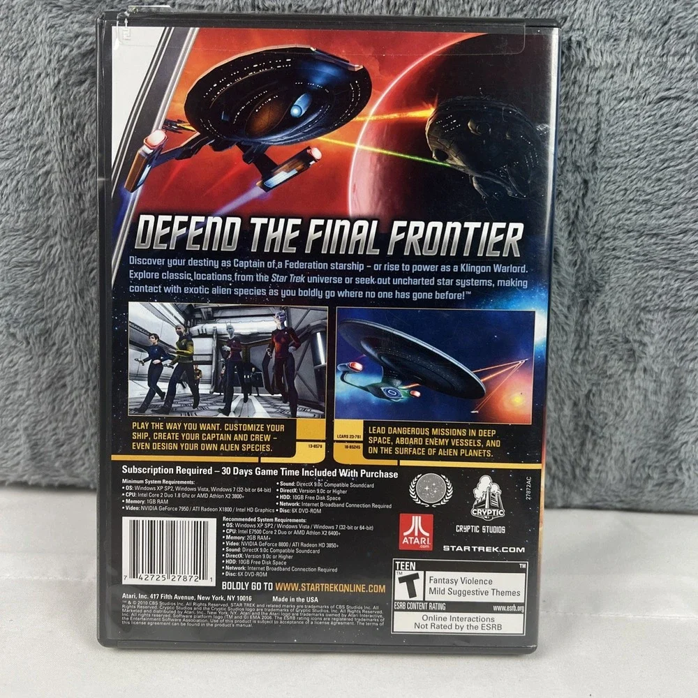 Star Trek‎ Online (PC, 2010) Complete With Manuals! VG+